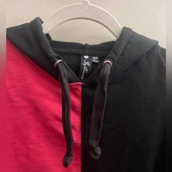 ASOS PINK & BLACK COLOR BLOCK HOODIE - Picture 4 of 5